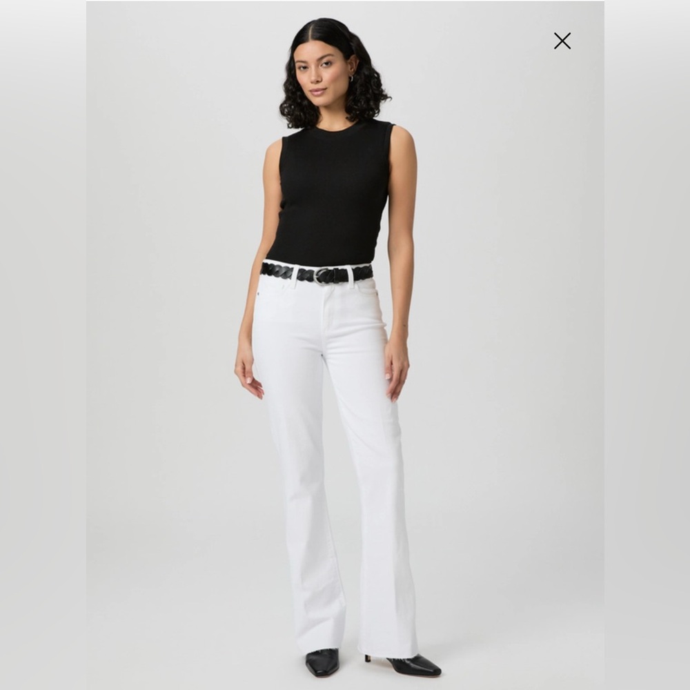 PAIGE White Flare Wide Leg Denim